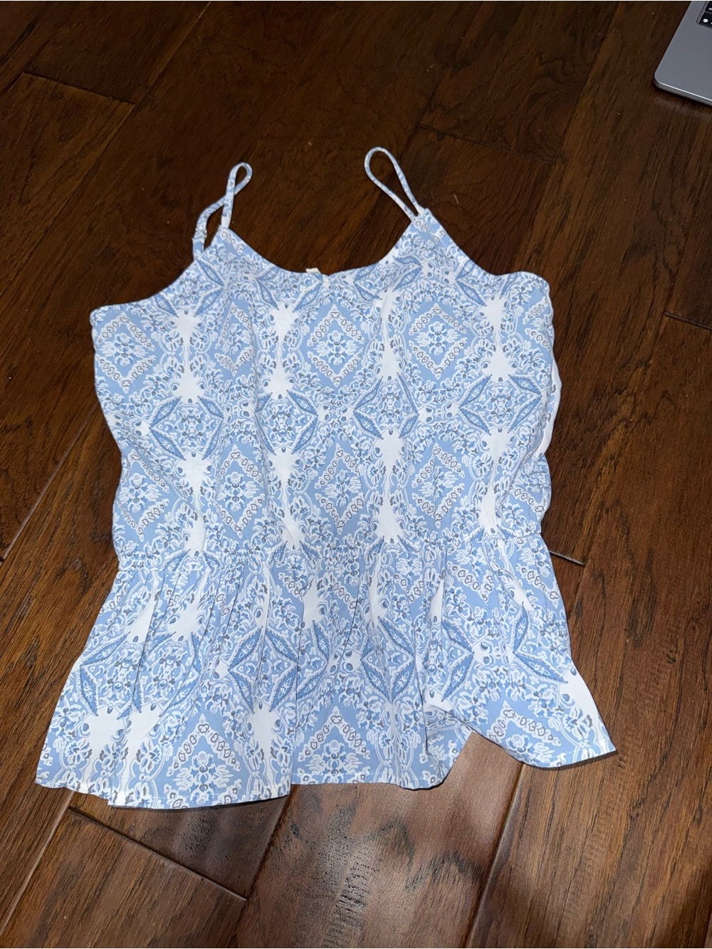 Hayden Light Blue & White Printed Spaghetti Strap Camisole